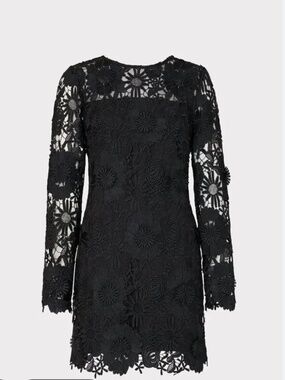 MILLY Nessa 3d black lace dress